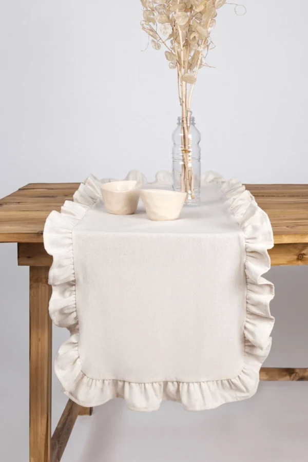 Frilled Linen Runner