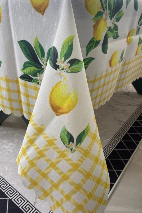 Lemon Print Floral Tablecloth - Image 3