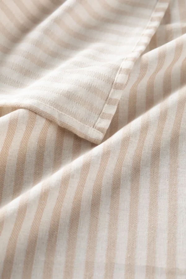 Light Brown Striped Linen Napkin - Image 3