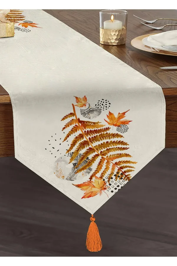 Dried Leaf Patterned Table Runner