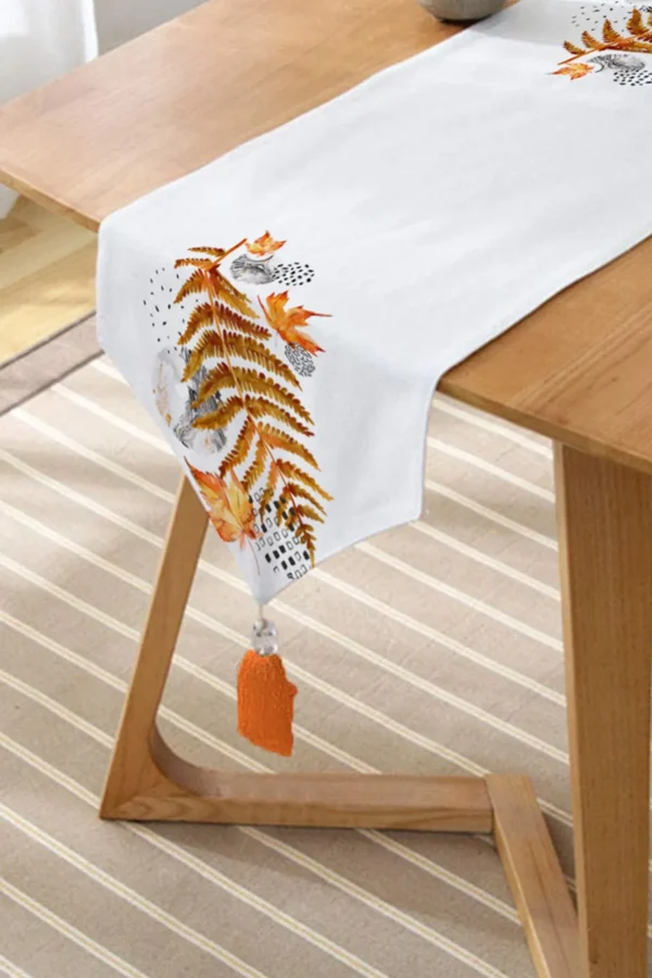 Dried Leaf Patterned Table Runner - Image 2