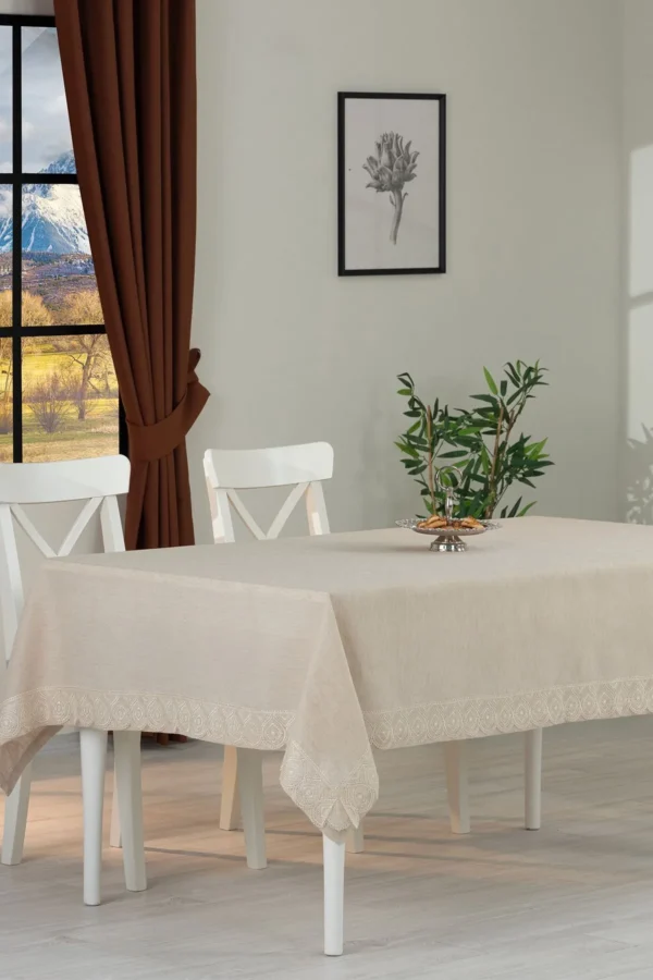 Embroidered Linen Tablecloth