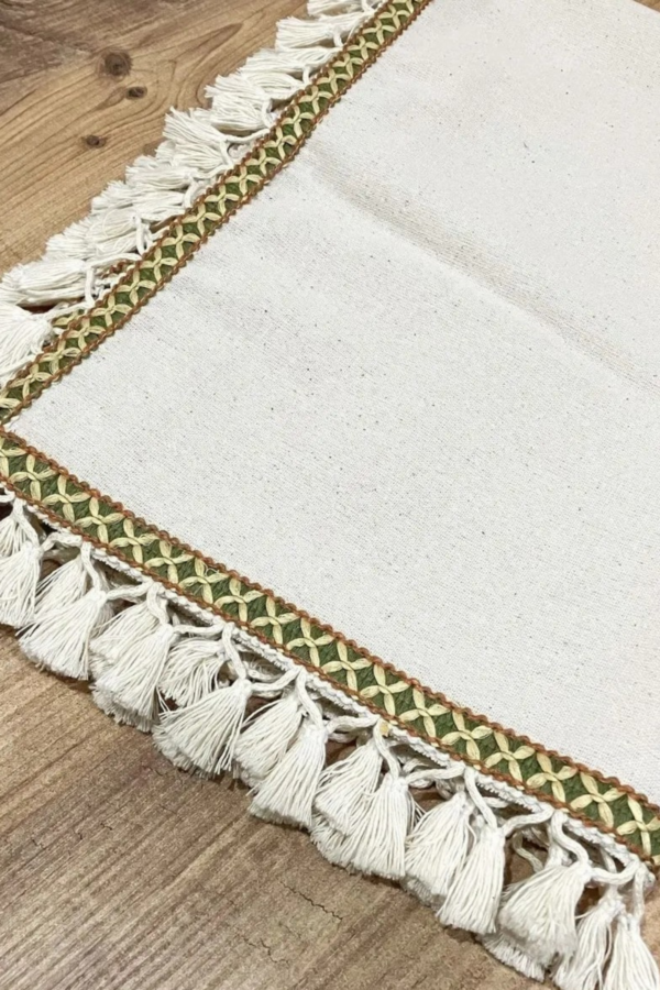 Exclusive Raw Linen Cream Runner - Image 3