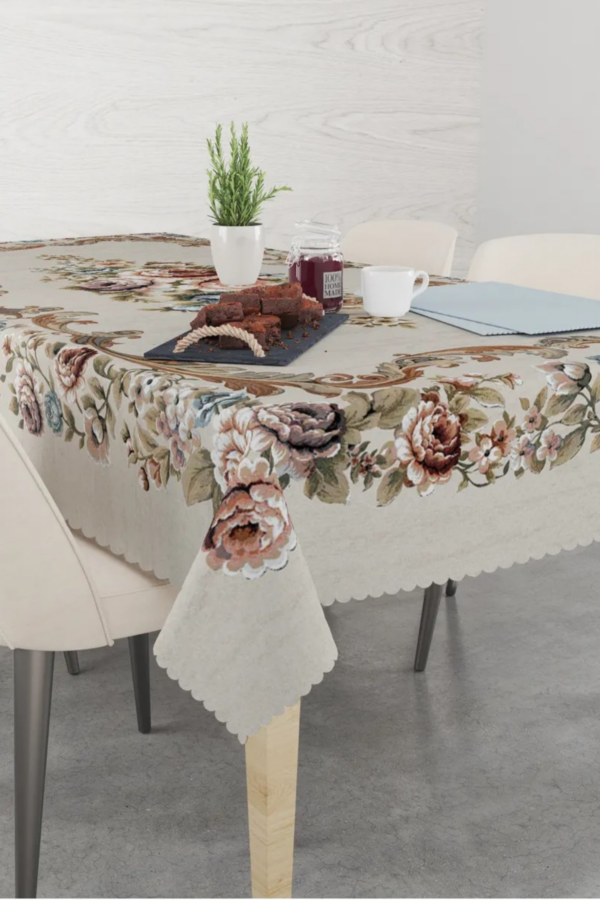 Floral Printed Polyester Tablecloth