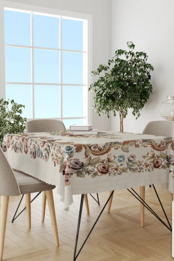 Floral Printed Polyester Tablecloth - Image 3