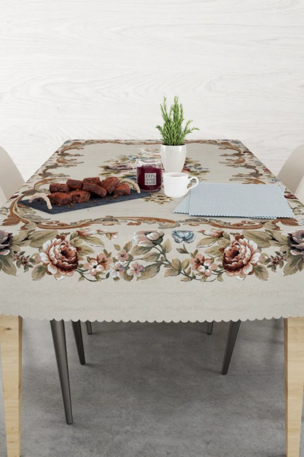 Floral Printed Polyester Tablecloth - Image 4