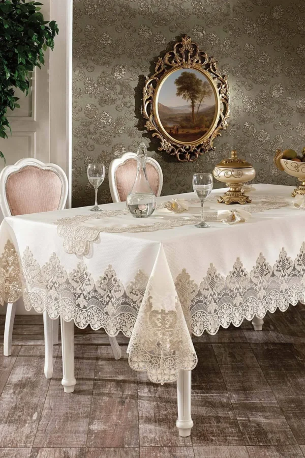 French Lace Rectangular Tablecloth Set