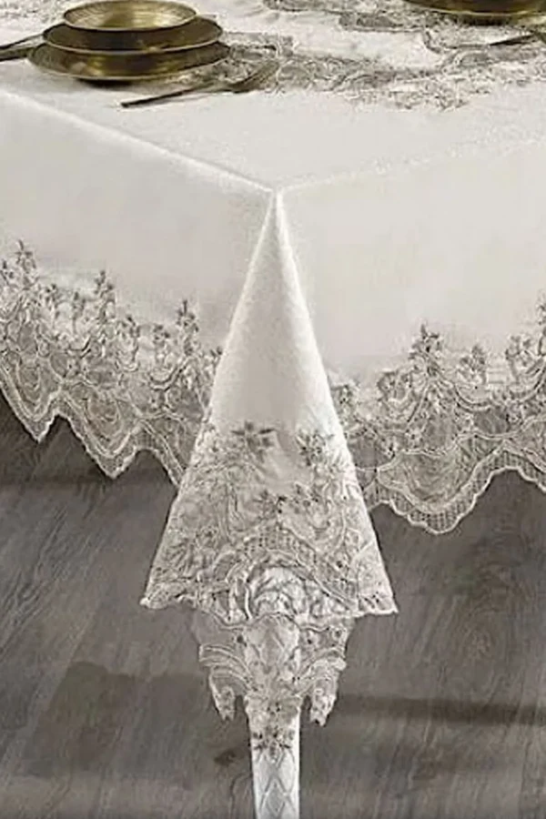 French Lace Dining Tablecloth Set for 12 People - Image 3