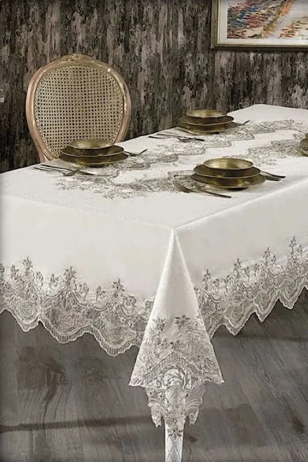 French Lace Dining Tablecloth Set for 12 People