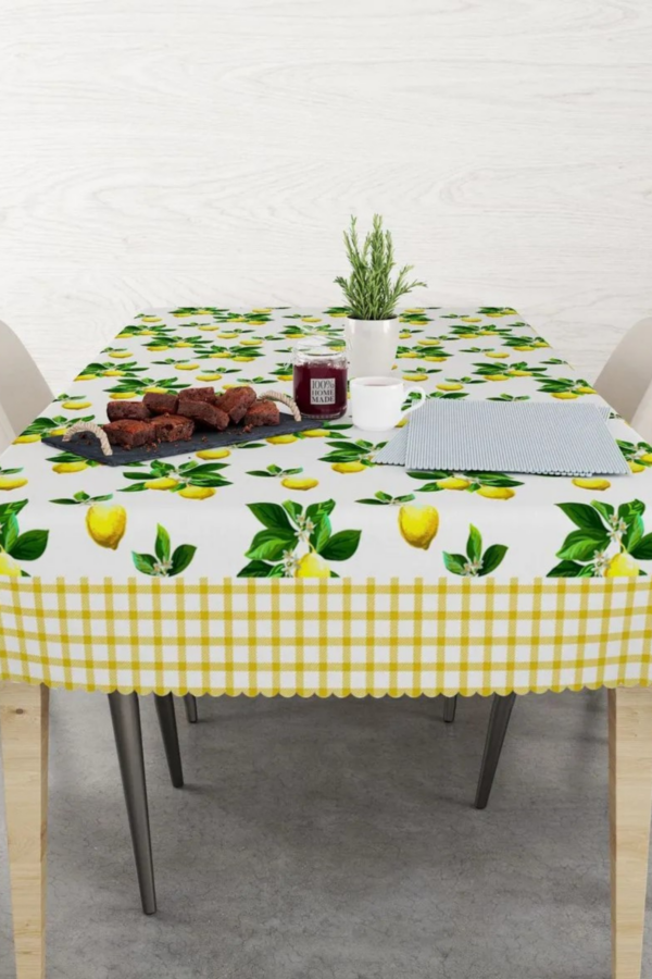 Lemon Print Floral Tablecloth - Image 2