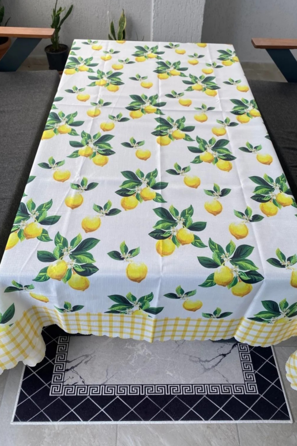 Lemon Print Floral Tablecloth - Image 4