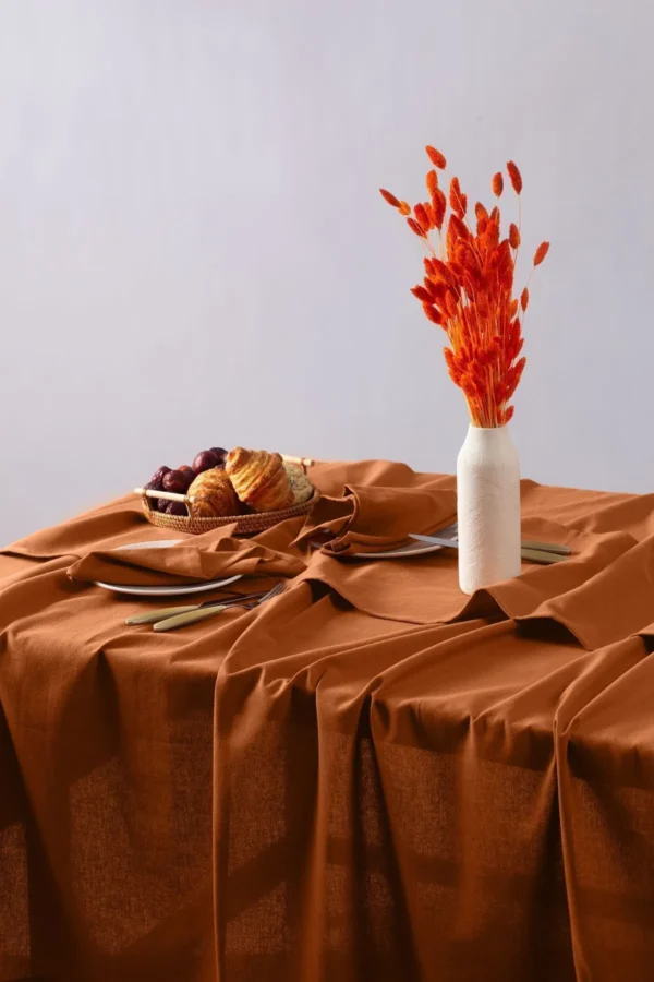 Premium Cotton Terracotta Tablecloth - Image 3