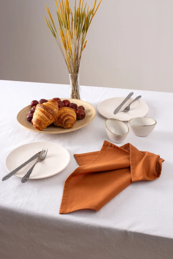 Set of 6 Premium Terracotta Linen Napkins - Image 3