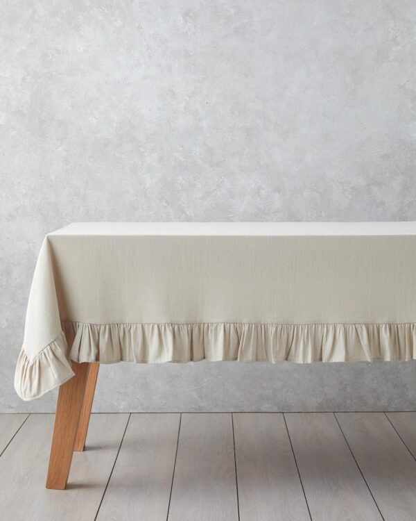 Ruffled Cotton Tablecloth