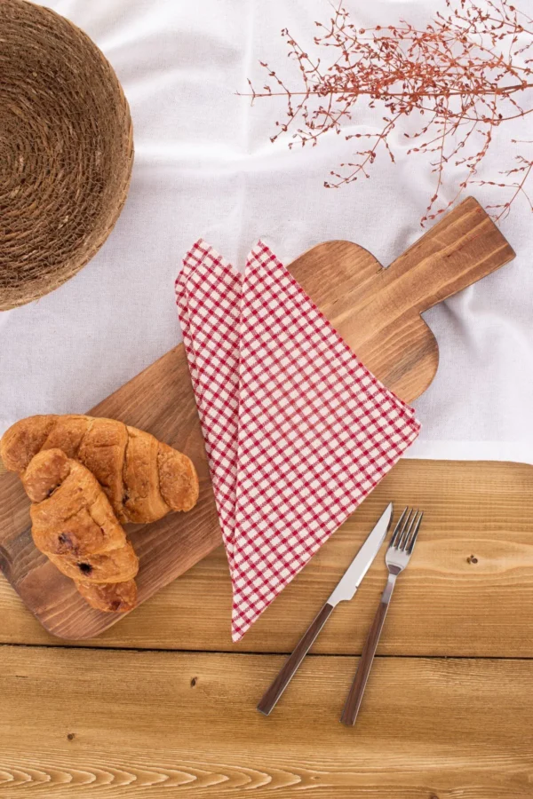 Set of 2 Linen Red Gingham Napkins - Image 4