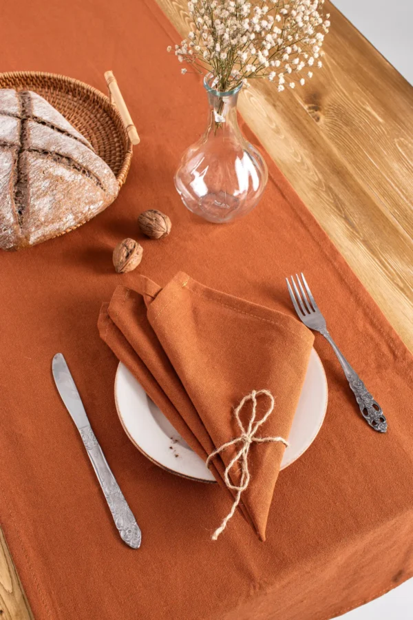 Set of 6 Premium Terracotta Linen Napkins