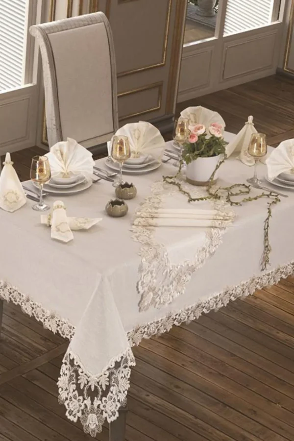 French Guipure Tablecloth for Dining Table - Image 5