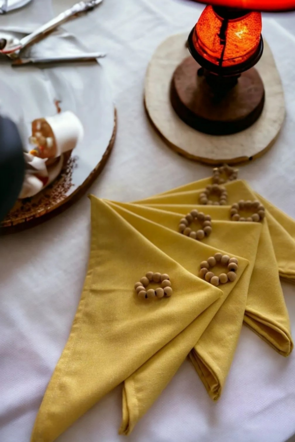 Yellow Premium Linen Napkin Set - Image 3