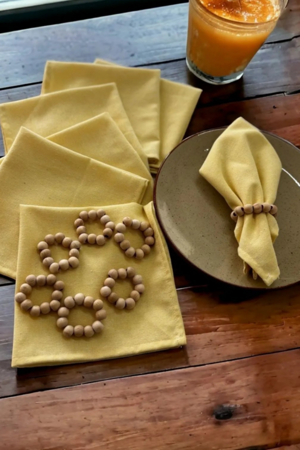 Yellow Premium Linen Napkin Set - Image 2