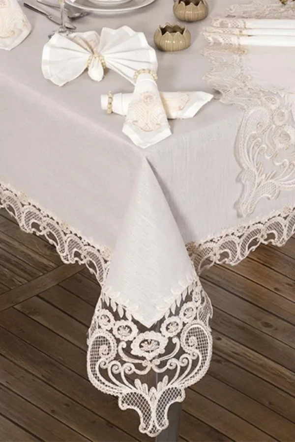 Ecru Table Linen Set - 26 Pcs. Tablecloth Sets