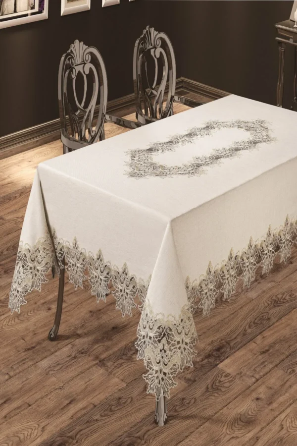 Floral Patterned Linen Tablecloth - Image 2