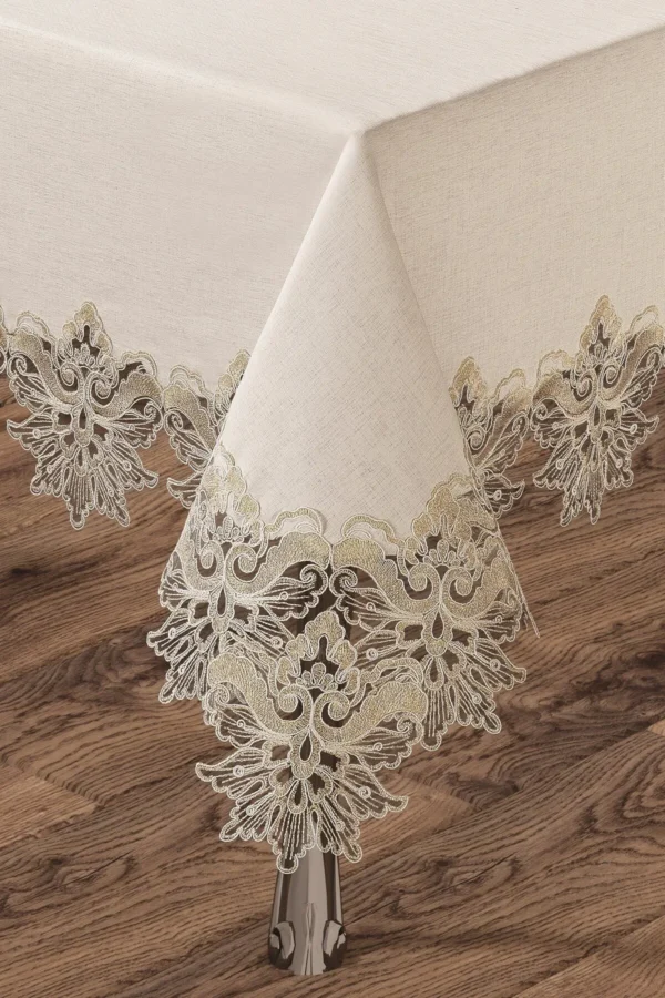 Floral Patterned Linen Tablecloth - Image 3