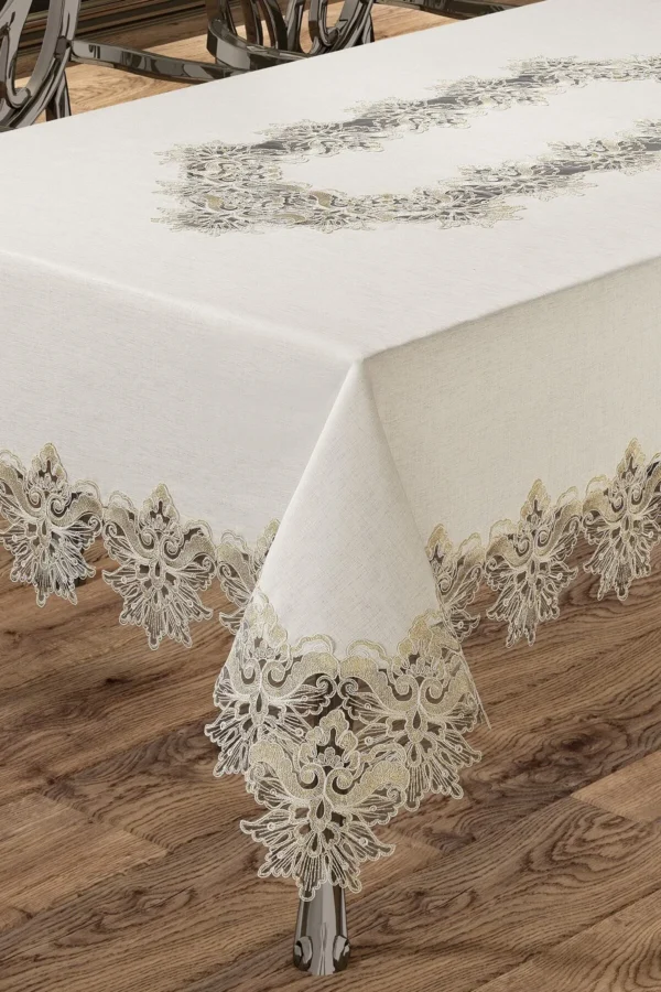 Floral Patterned Linen Tablecloth