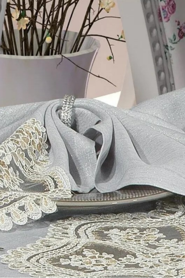 Luxury Gray Linen Tablecloth - Image 6