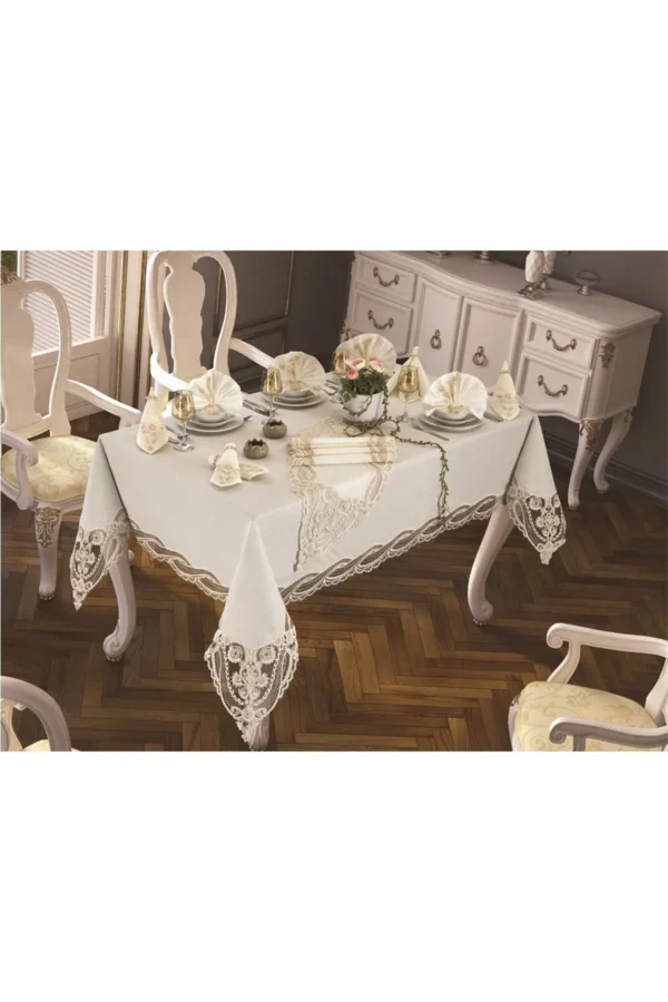 Rectangular Linen Tablecloth Set - Image 3