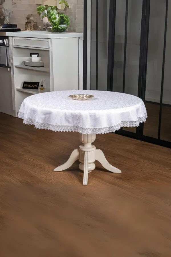 Round White Table Cloth