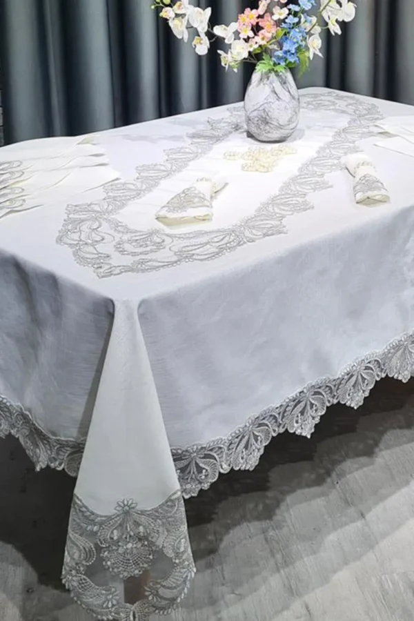 Floral Lace Tablecloth Set - Image 8