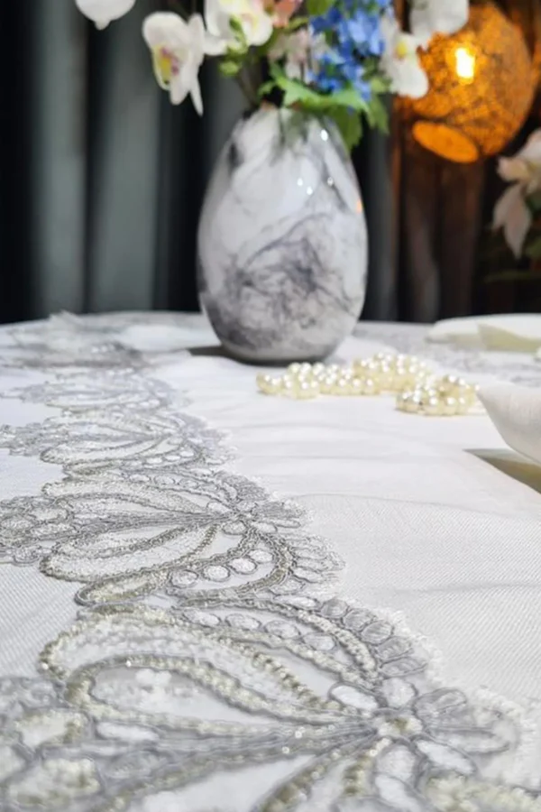 Floral Lace Tablecloth Set - Image 2