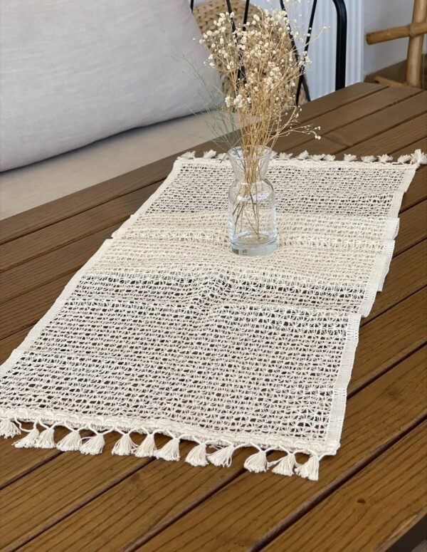 Tulle Lace Knitted Cotton Runner - Image 2