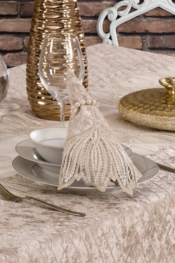 Velvet Luxury Tablecloth Set Laced - 25 Pieces Velvet Tablecloth - Image 2