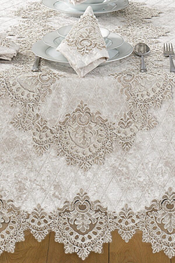 Luxury Velvet Tablecloth Set For Dining Room - Image 3