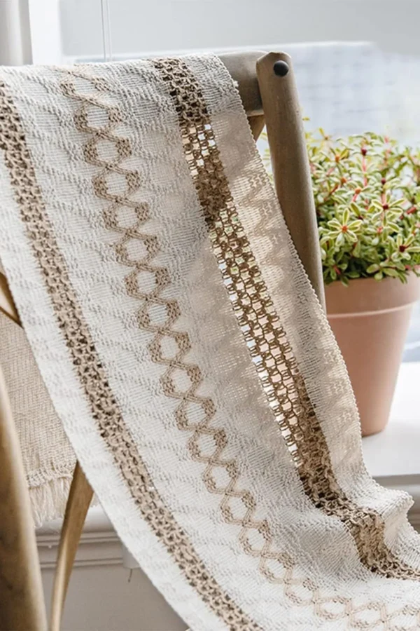 Cotton Lace Brown Table Runner - Image 4