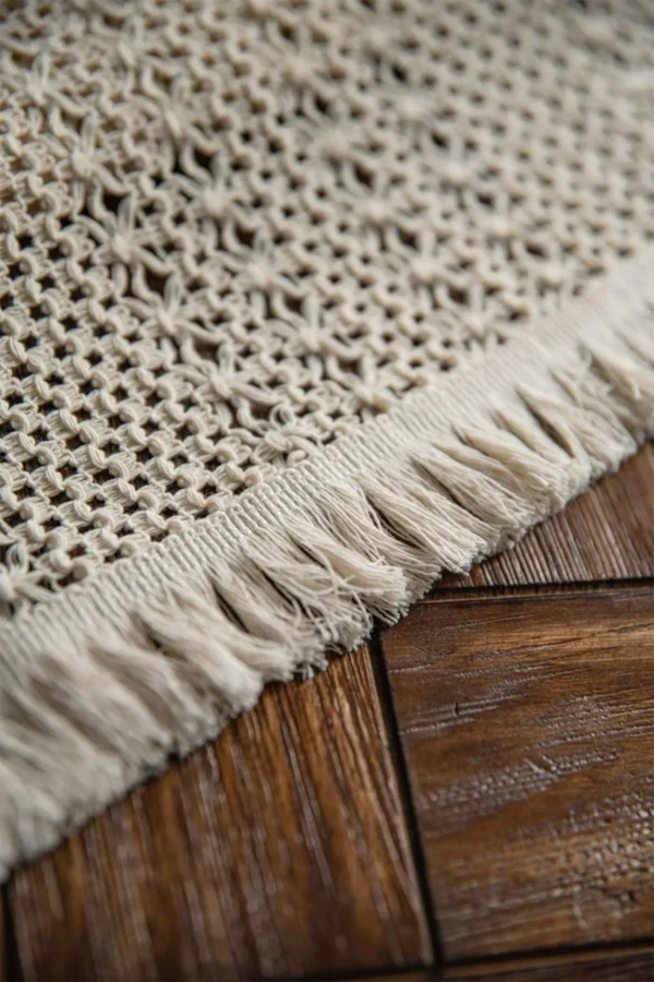 Natural Cotton Lace Table Runner - Image 4