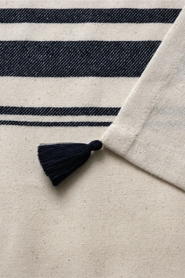 Navy Blue Striped Tablecloth - Image 3